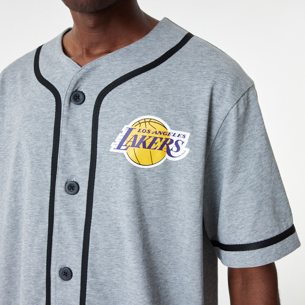 Los Angeles Lakers NBA Baseball Grey Jersey