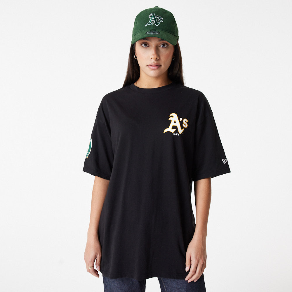 Oakland Athletics MLB Large Logo Oversized Black Tee NewEra