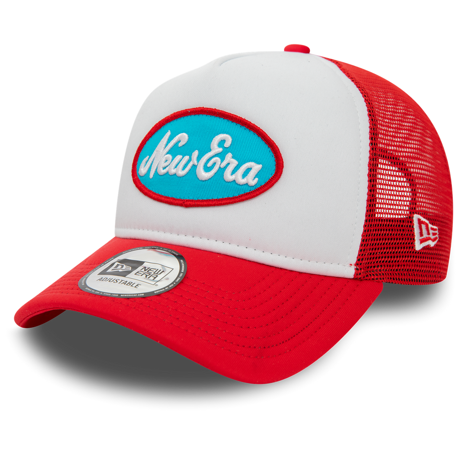 New Era Oval White/Red Trucker Cap