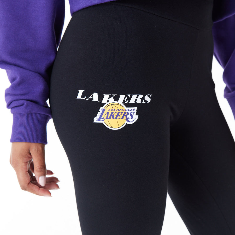 Los Angeles Lakers Womens NBA Team Logo Black Leggings