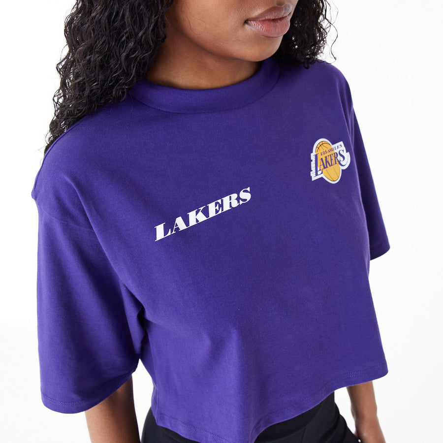 Los Angeles Lakers Womens NBA Crop Purple Tee