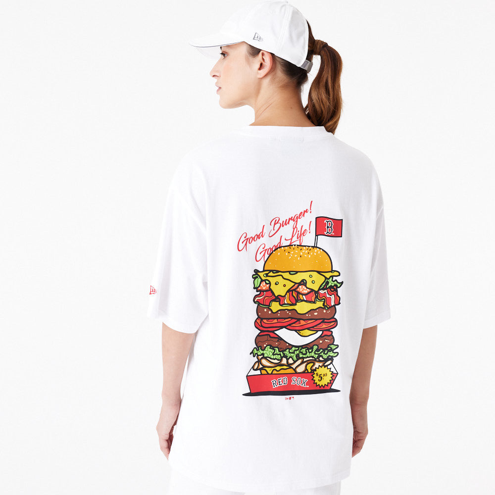 Boston Red Sox MLB Burger Graphic Oversized White Tee – NewEra
