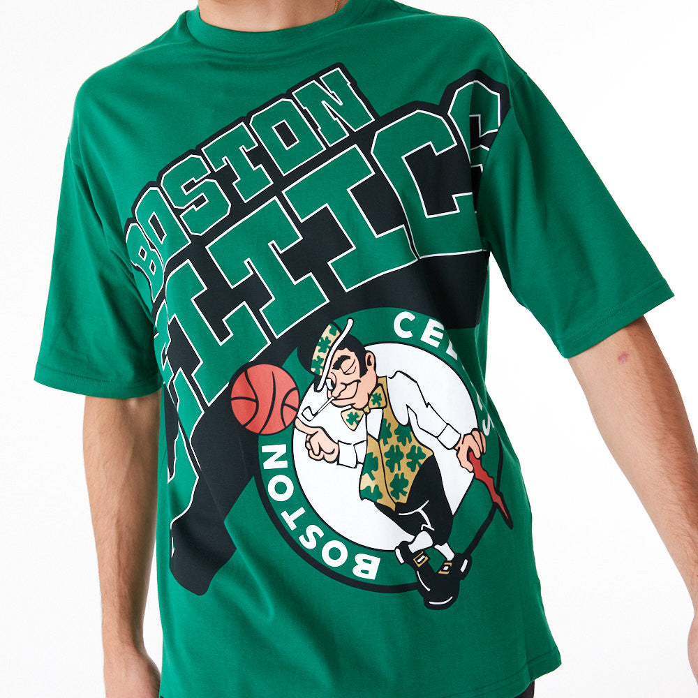 Boston Celtics NBA Large Wordmark Oversized Green Tee – NewEra