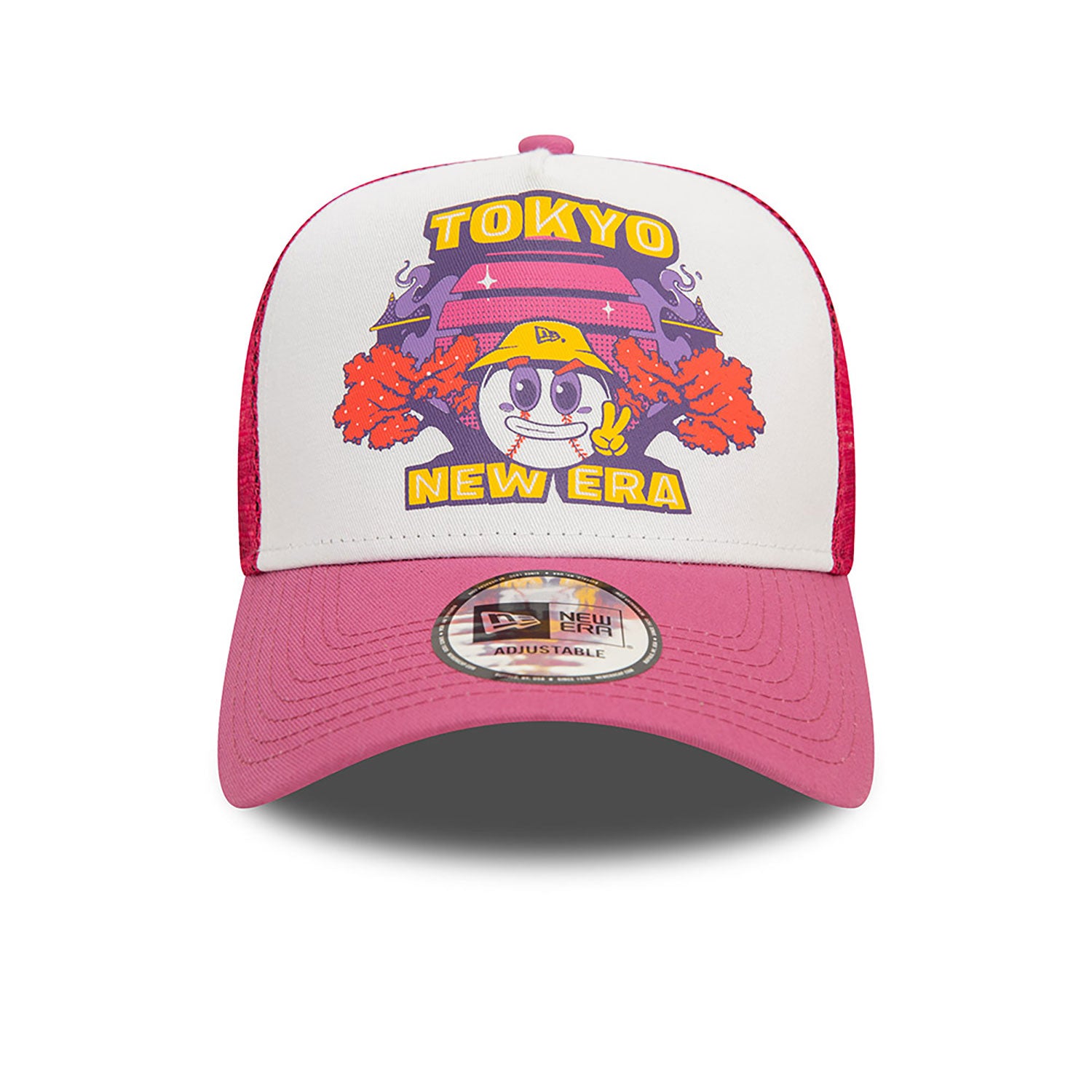 New Era E-Frame Tokyo Graphic Print White/Pink Trucker Cap – NewEra