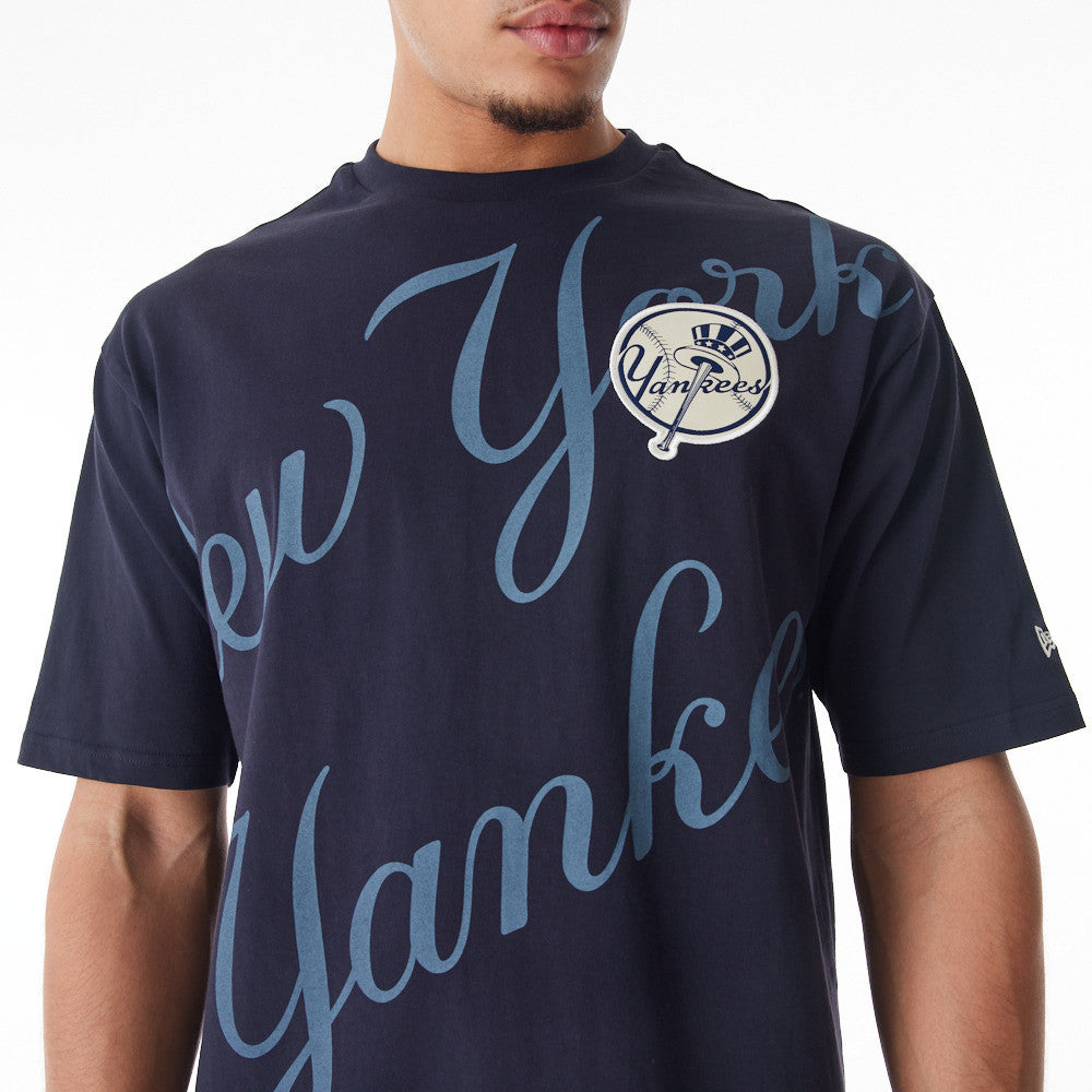 New York Yankees Oversized MLB Script Graphic Navy Tee – NewEra