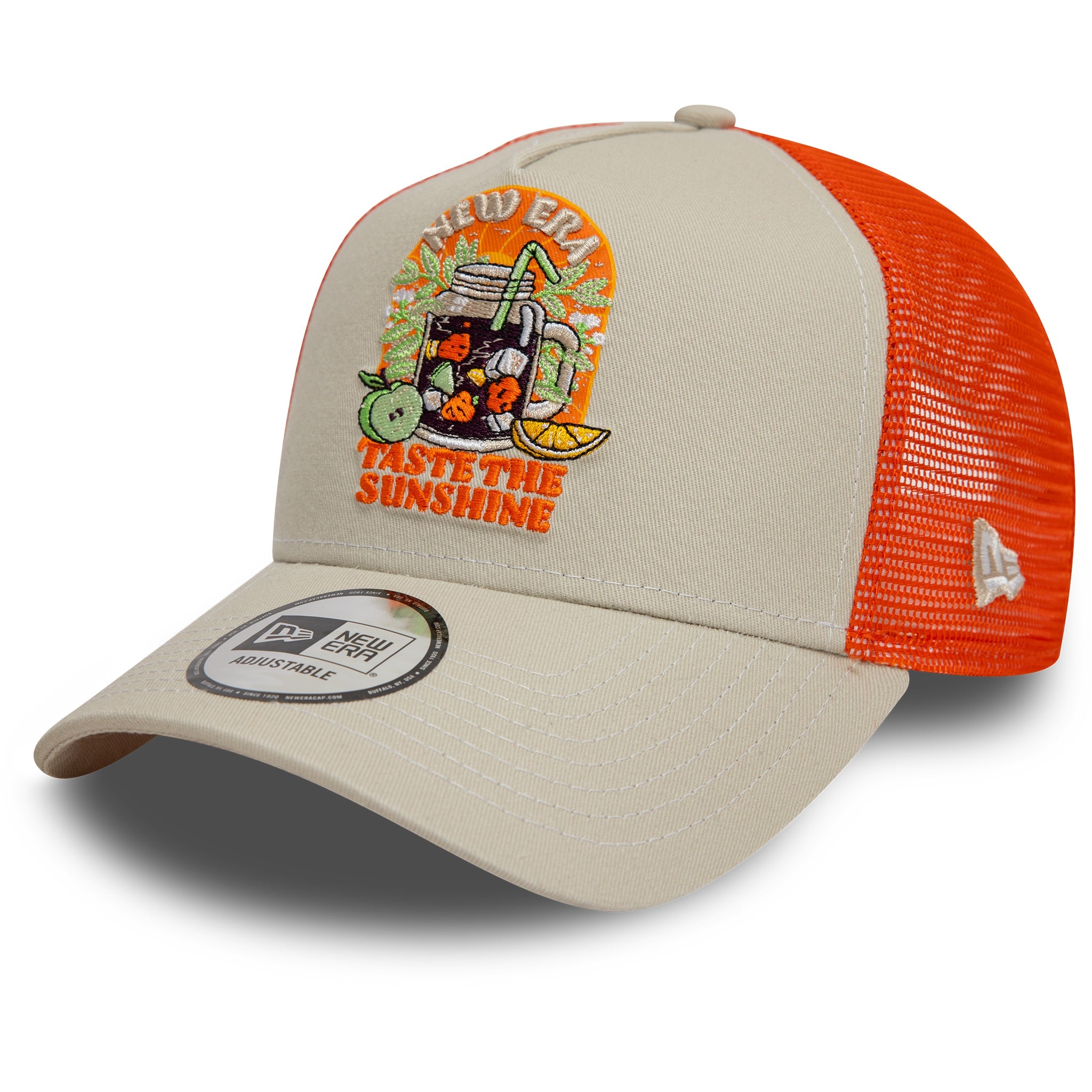 New Era 9FORTY Summer Patch A-Frame Stone/Orange Trucker Cap – NewEra