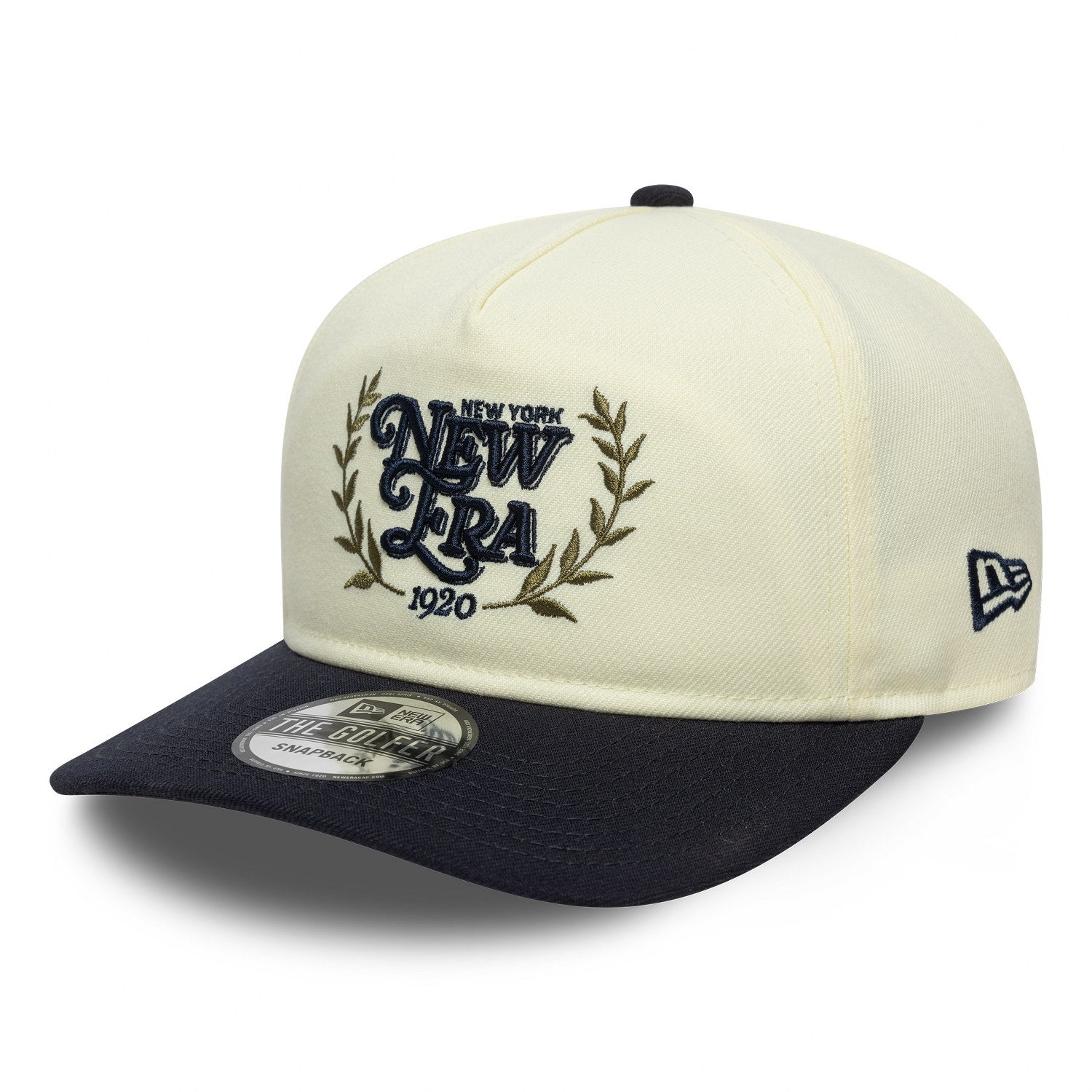New Era Pre-curved Ivory/Navy Golfer Cap – NewEra