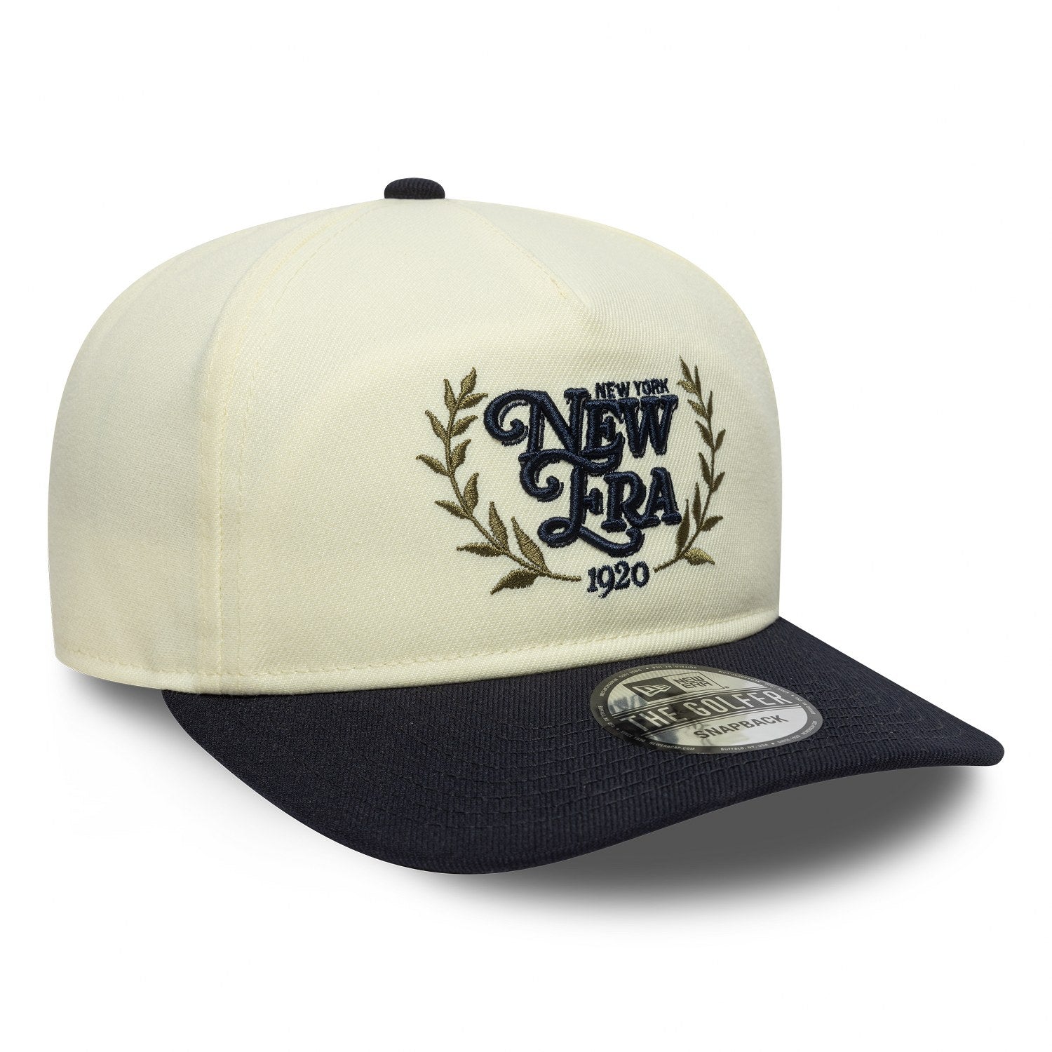 New Era Pre-curved Ivory/Navy Golfer Cap – NewEra