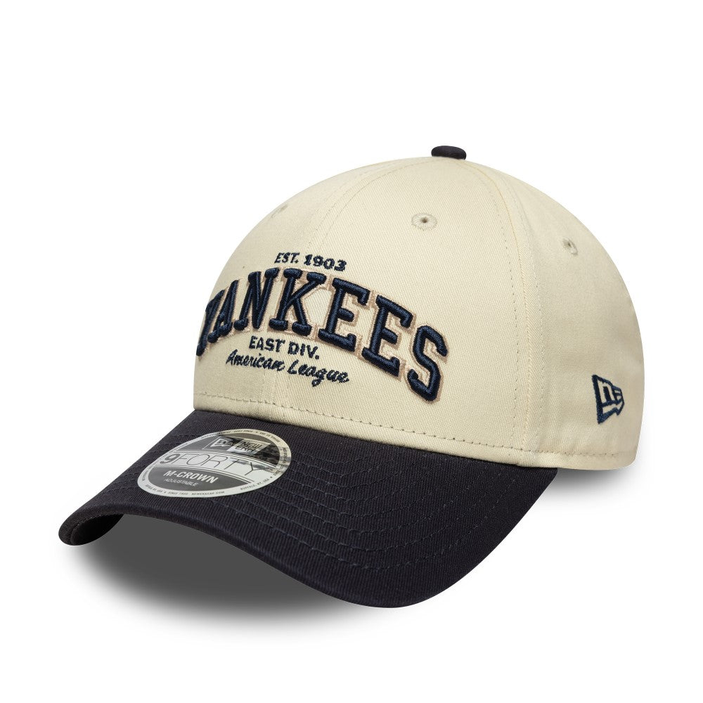 New York Yankees 9FORTY Wordmark M-Crown Stone/Navy Cap – NewEra