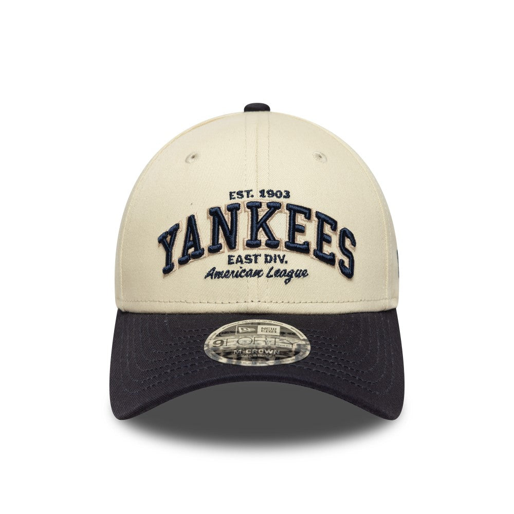 New York Yankees 9FORTY Wordmark M-Crown Stone/Navy Cap – NewEra
