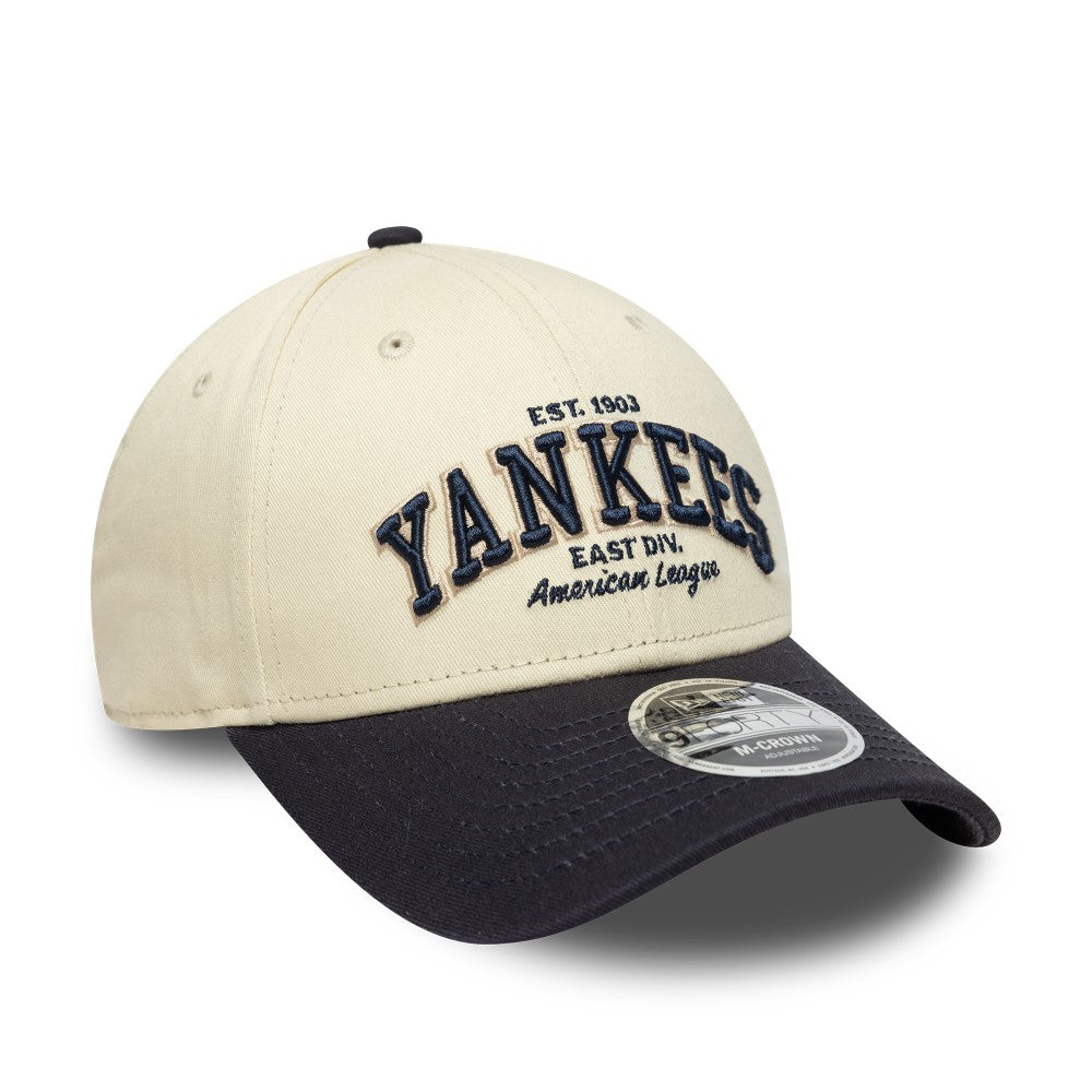 New York Yankees 9FORTY Wordmark M-Crown Stone/Navy Cap – NewEra