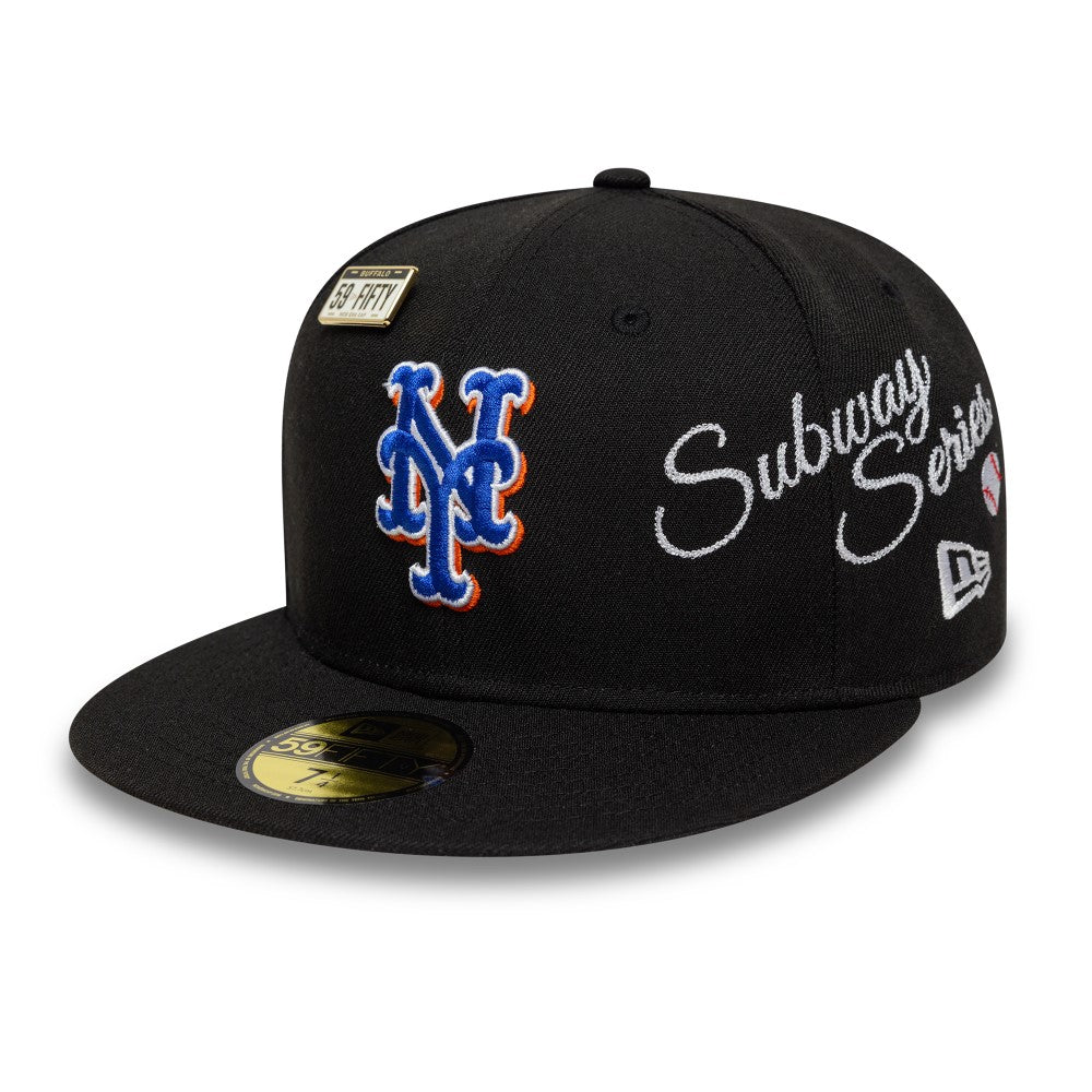 caph PE/Ny デイバイバークロスフードCO New York Mets 59FIFTY Subway Series Black Cap – NewEra