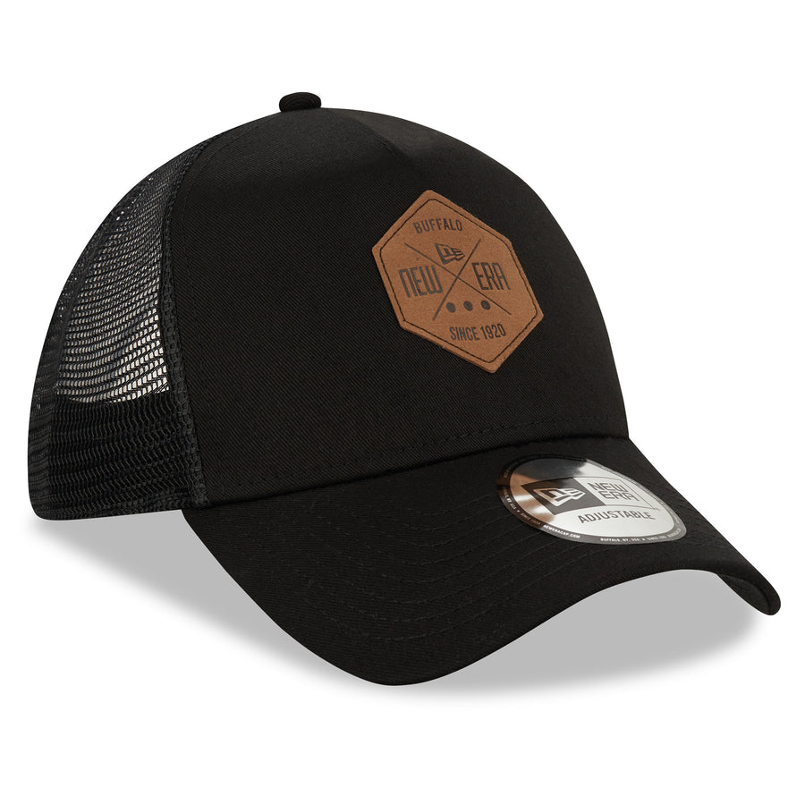 New Era Patch A-Frame Black Trucker Cap