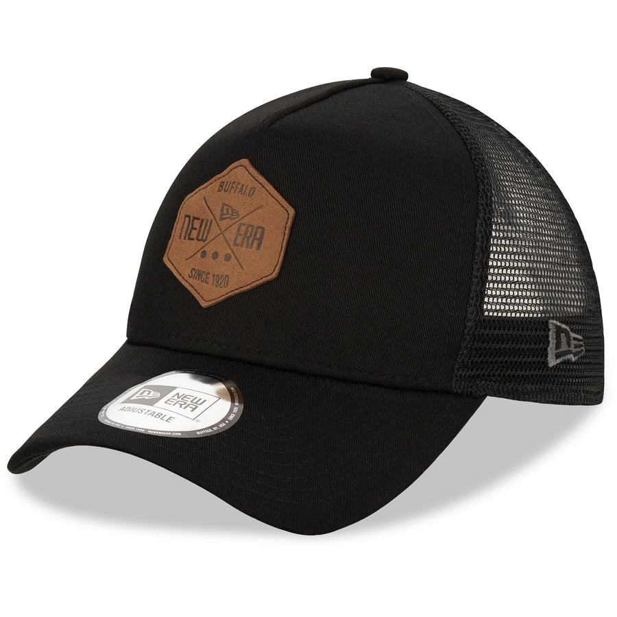 New Era Patch A-Frame Black Trucker Cap