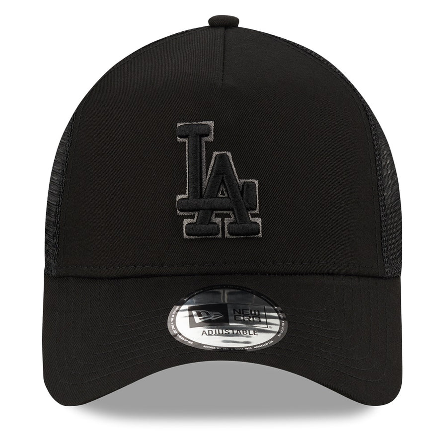 Los Angeles Dodgers A-Frame Tonal Black Trucker Cap