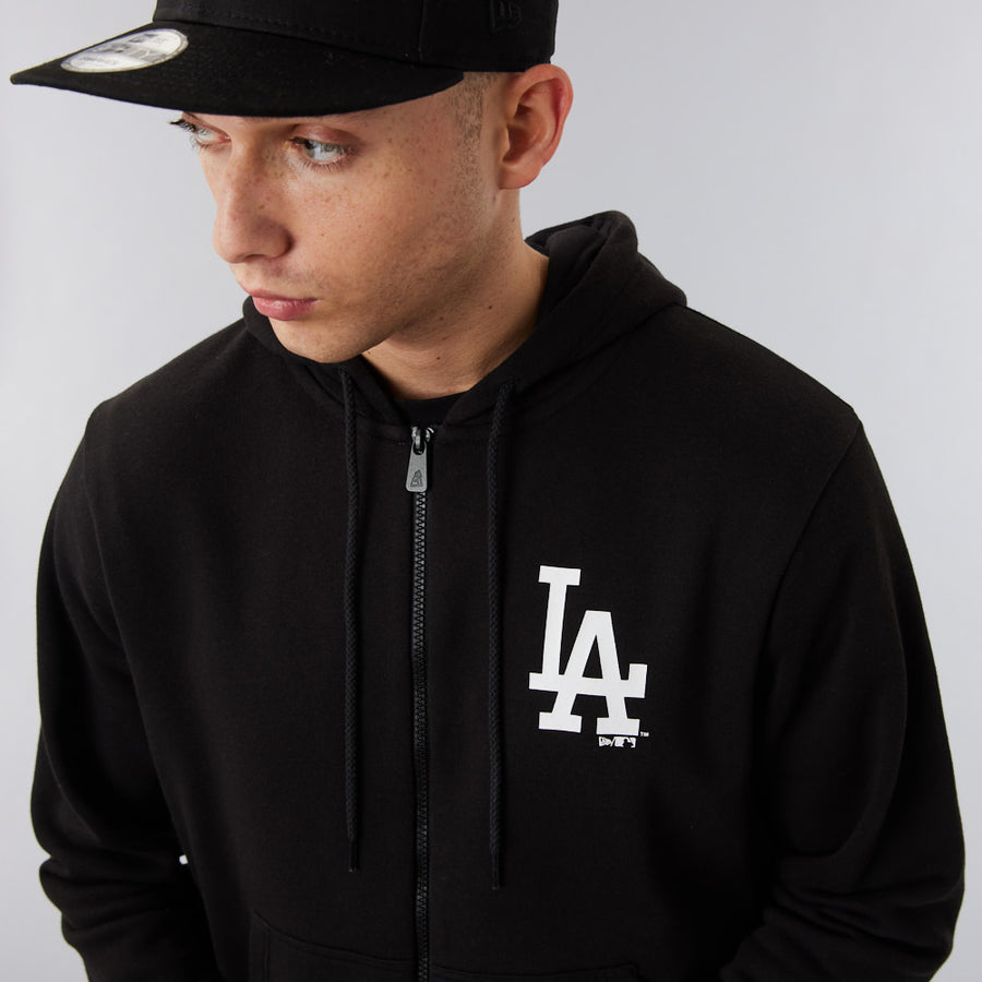 Los Angeles Dodgers League Essentials Full Zip Black Hoodie