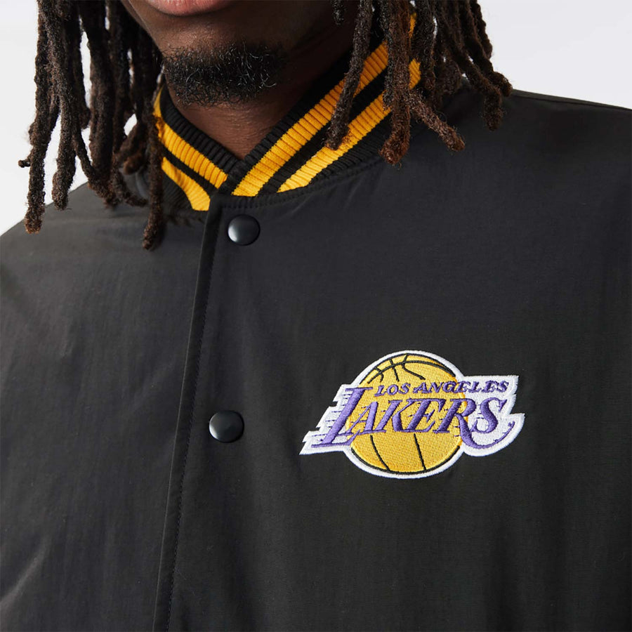 Los Angeles Lakers Team Logo Black Bomber Jacket
