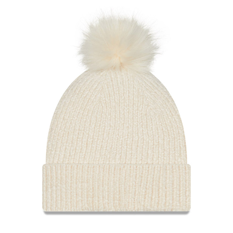 Los Angeles Dodgers Womens Chenille Bobble Beige Beanie