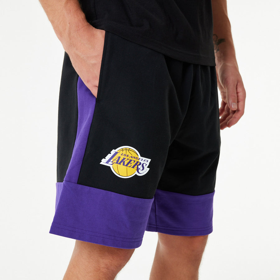 Los Angeles Lakers NBA Colour Block Black/Purple Shorts