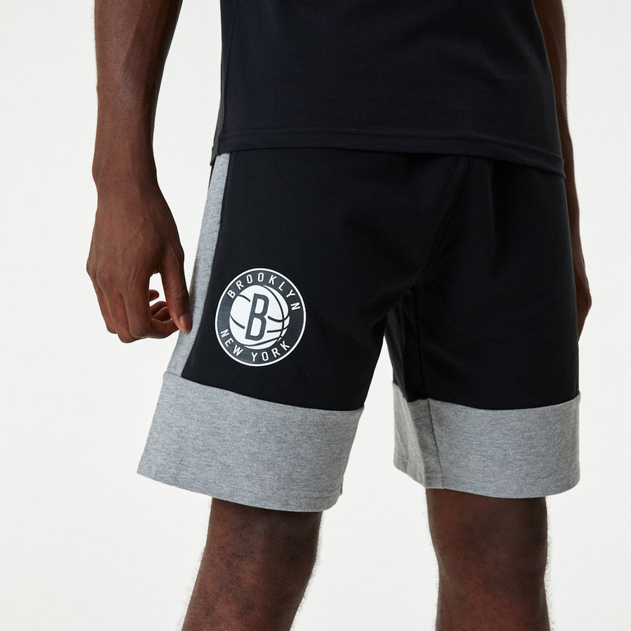Brooklyn Nets NBA Colour Block Black Shorts