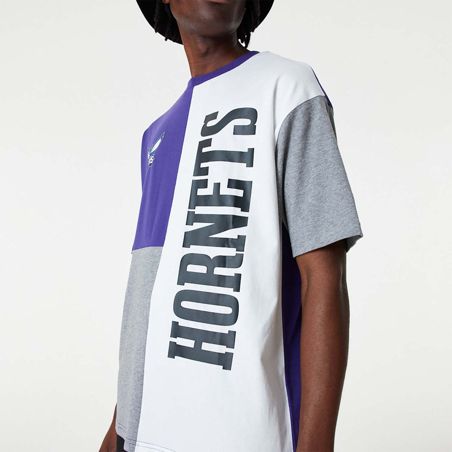 Charlotte Hornets NBA Cut And Sew Purple Over Sized Tee
