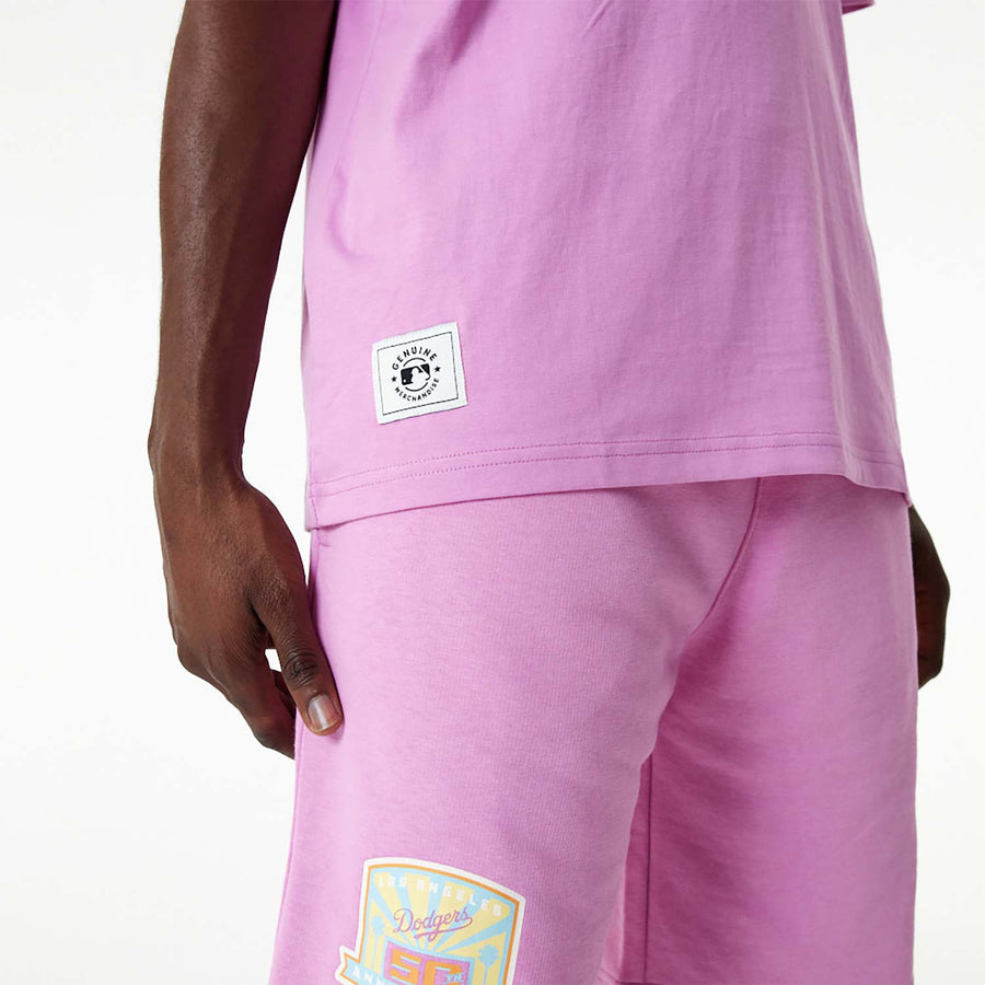 Los Angeles Dodgers MLB Pastel Over Sized Pink Tee