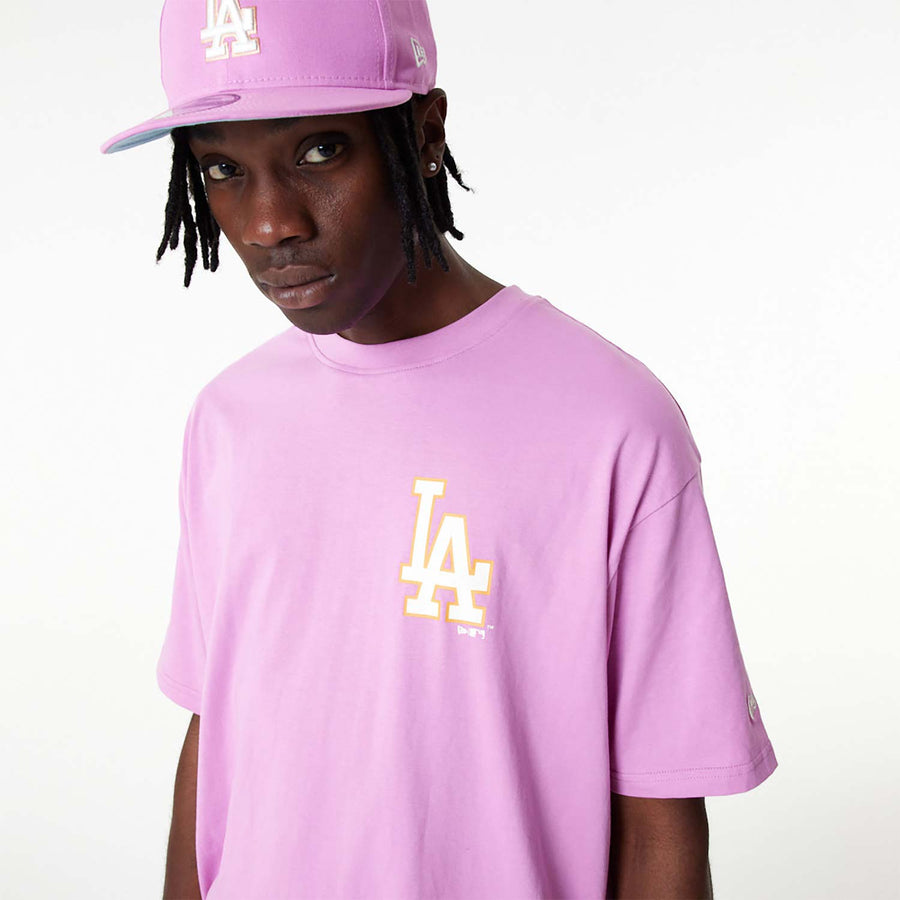 Los Angeles Dodgers MLB Pastel Over Sized Pink Tee