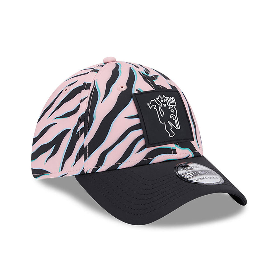 Manchester United FC All Over Zebra Print Black 39THIRTY Pink/Black Cap