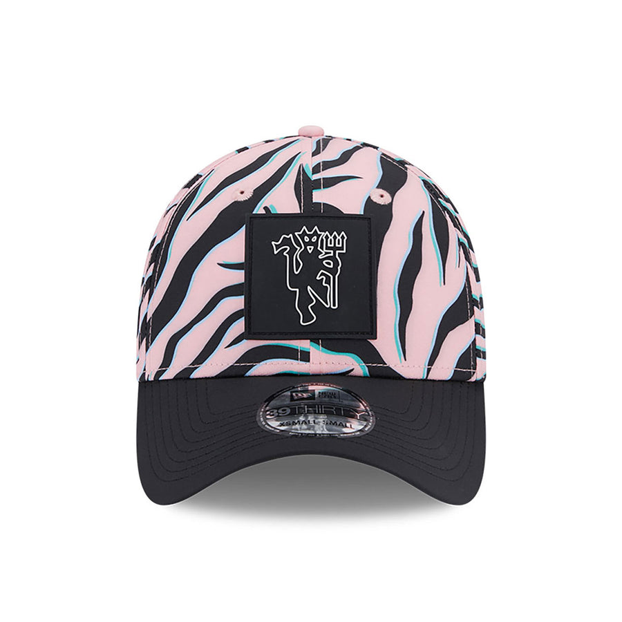 Manchester United FC All Over Zebra Print Black 39THIRTY Pink/Black Cap