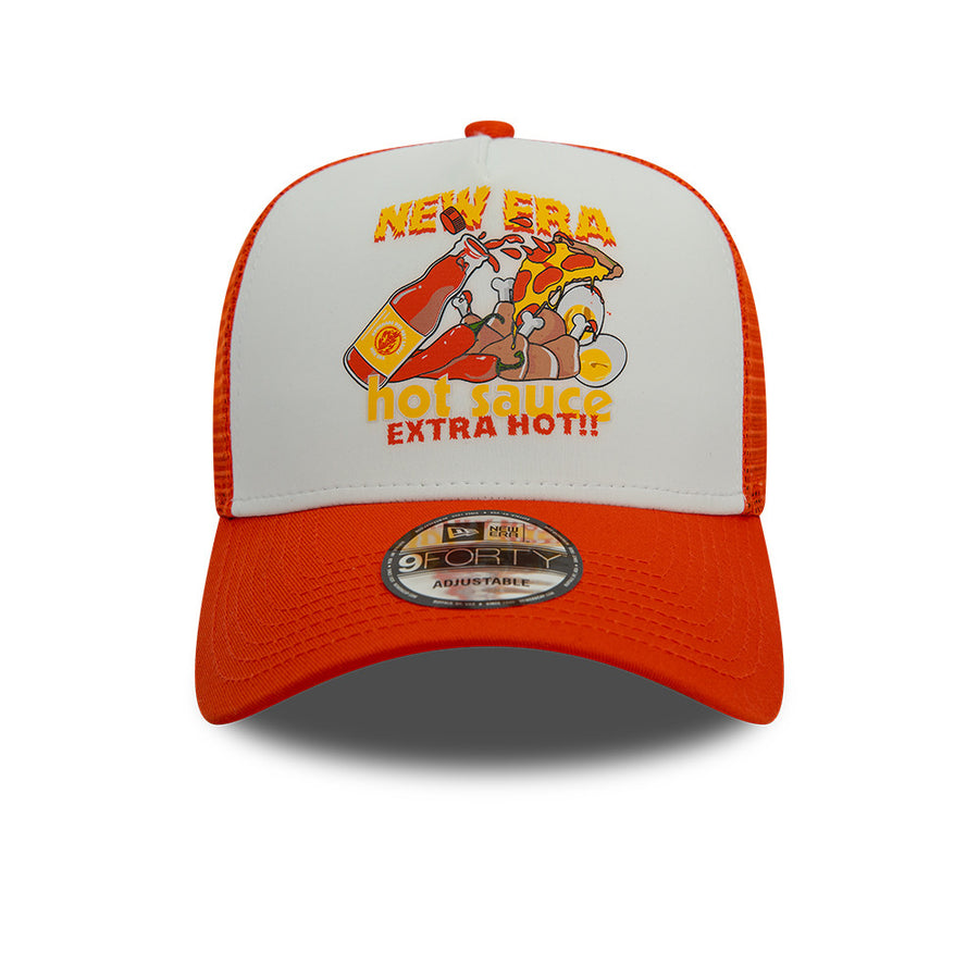 New Era Food Trucker White/Orange Cap