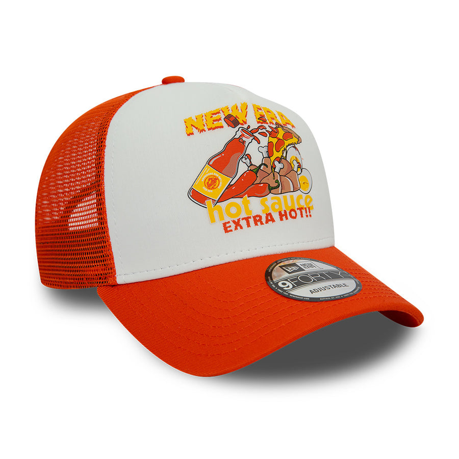 New Era Food Trucker White/Orange Cap