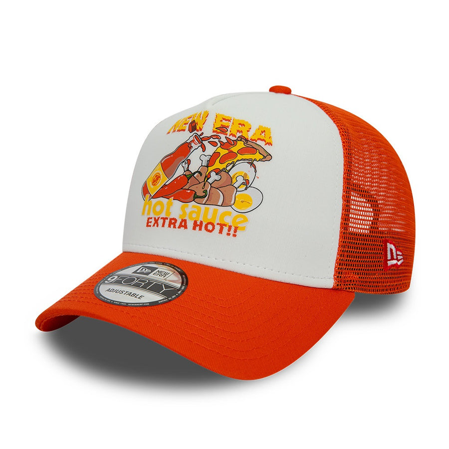 New Era Food Trucker White/Orange Cap