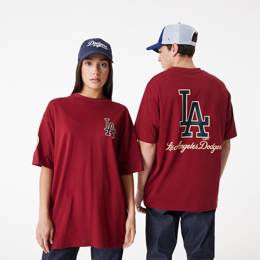 Los Angeles Dodgers MLB Large Logo Oversized Dark Red Tee