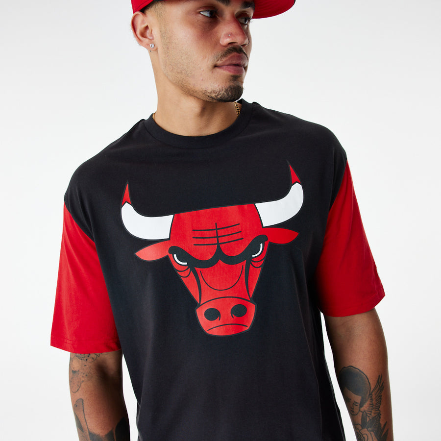 Chicago Bulls NBA Colour Insert Oversized Black Tee