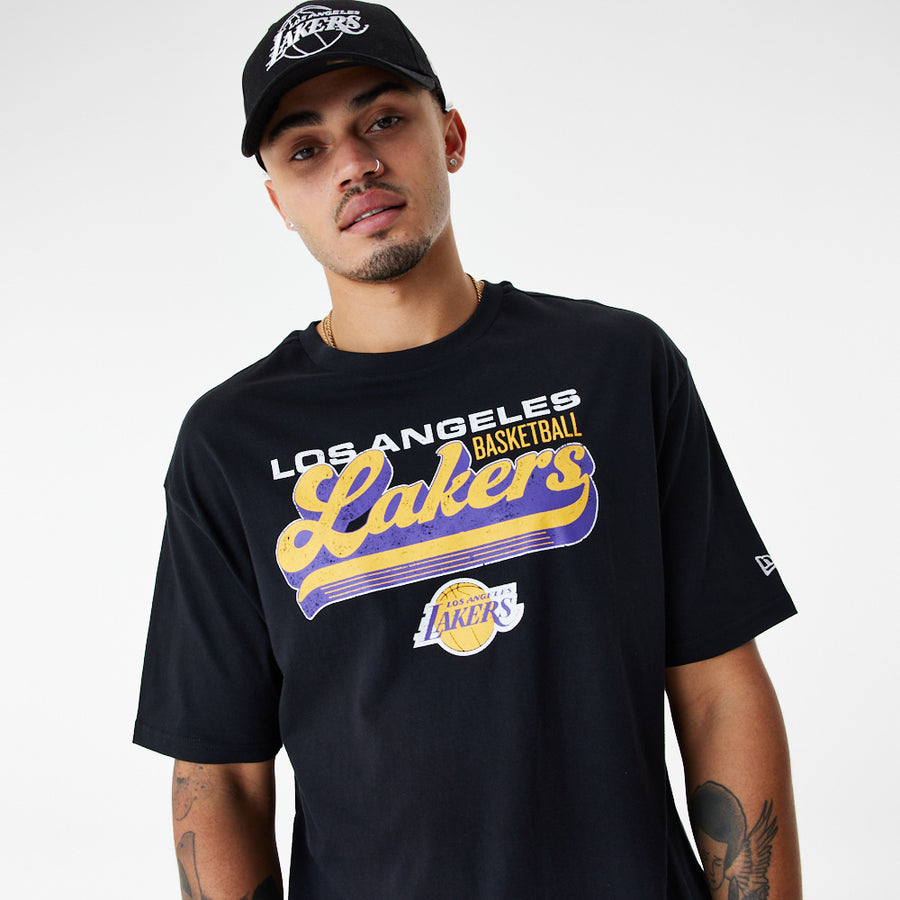 Los Angeles Lakers NBA Graphic Oversized Black Tee