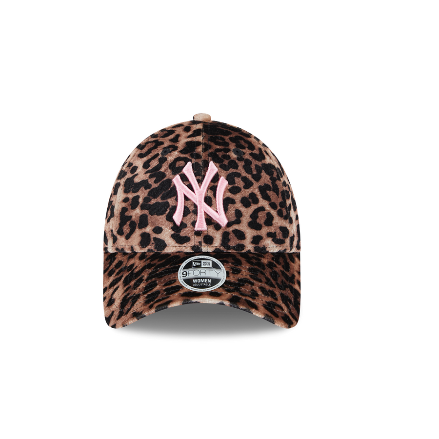 New York Yankees 9FORTY Womens Leopard Velour Brown Cap