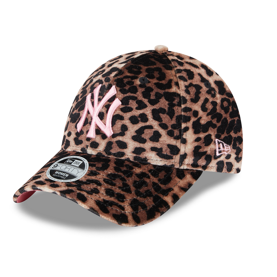 New York Yankees 9FORTY Womens Leopard Velour Brown Cap