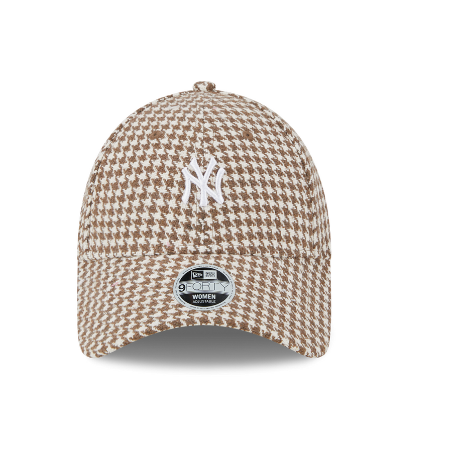New York Yankees 9FORTY Womens Houndstooth Brown Cap