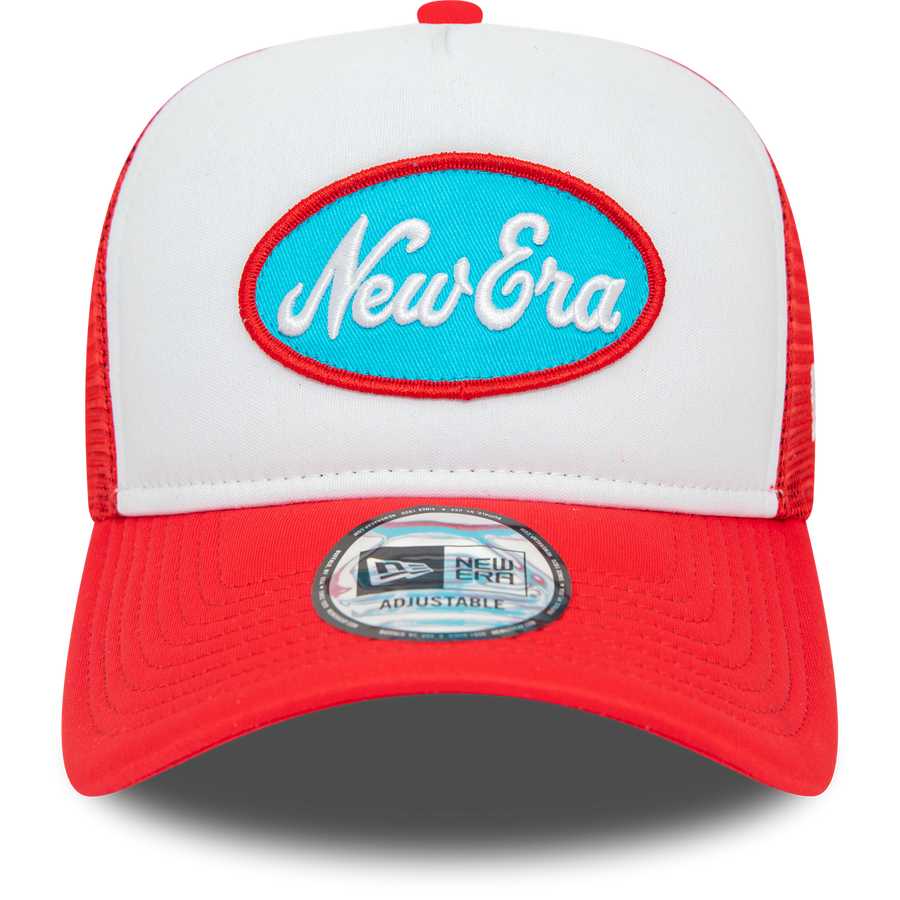 New Era Oval White/Red Trucker Cap