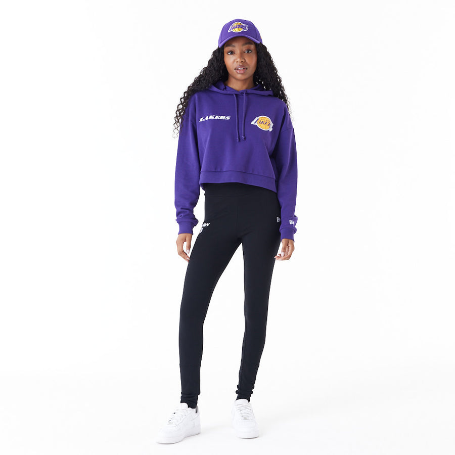 Los Angeles Lakers Womens NBA Team Logo Crop Purple Hoodie