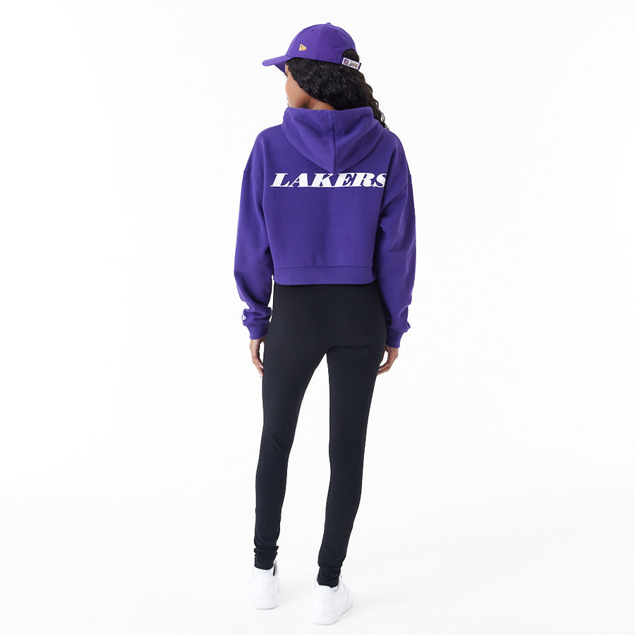 Los Angeles Lakers Womens NBA Team Logo Crop Purple Hoodie