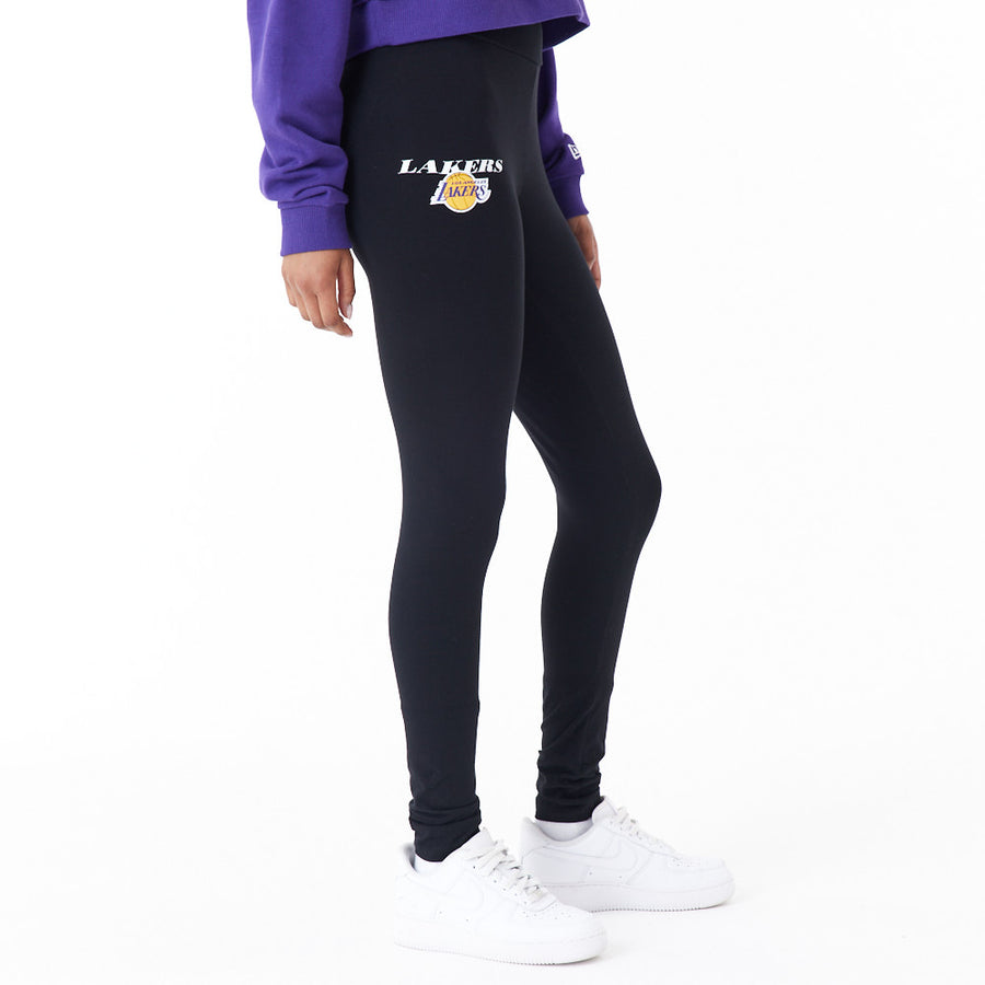 Los Angeles Lakers Womens NBA Team Logo Black Leggings