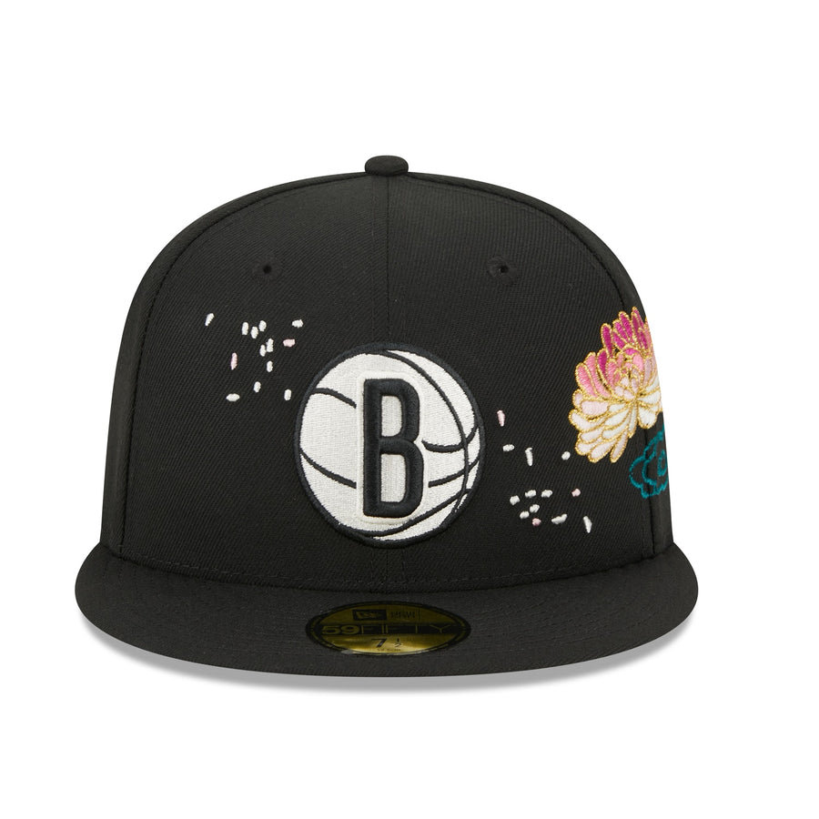 Brooklyn Nets 59FIFTY Cherry Blossom Black Cap