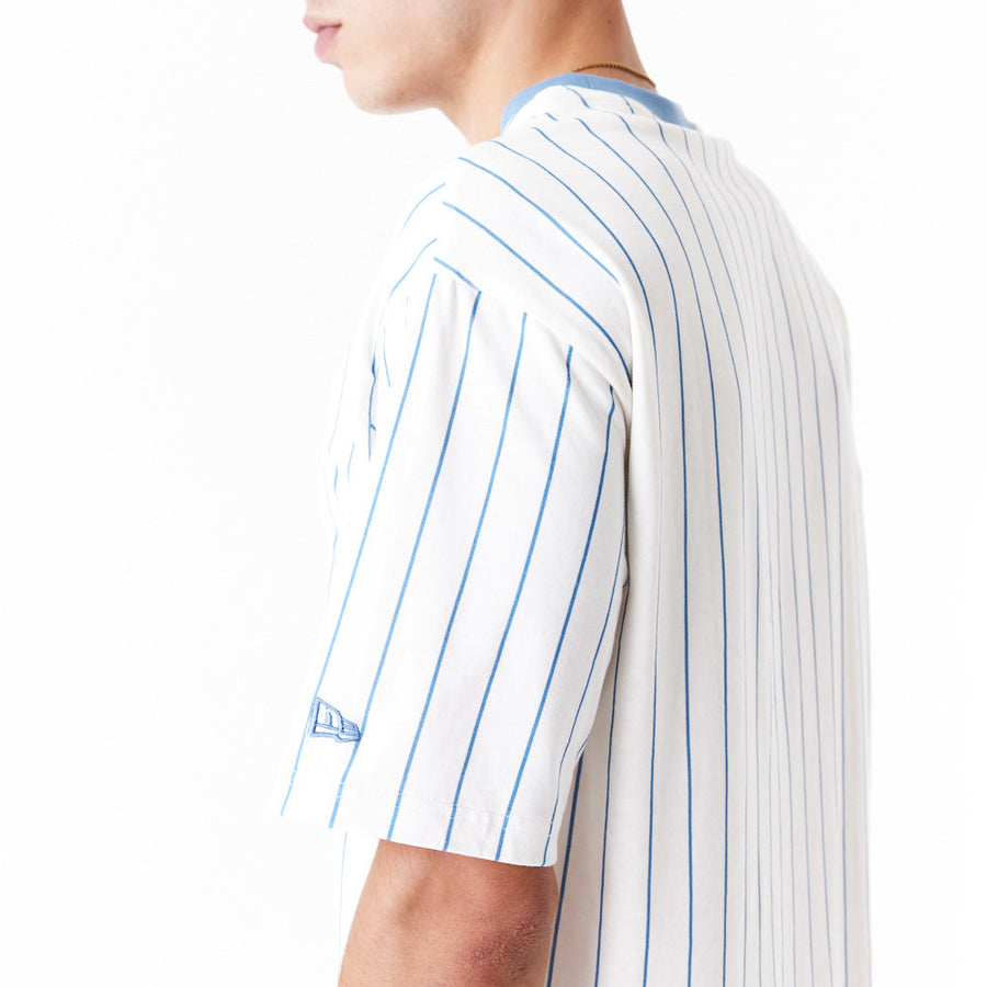 New Era Pinstripe Oversized White Tee
