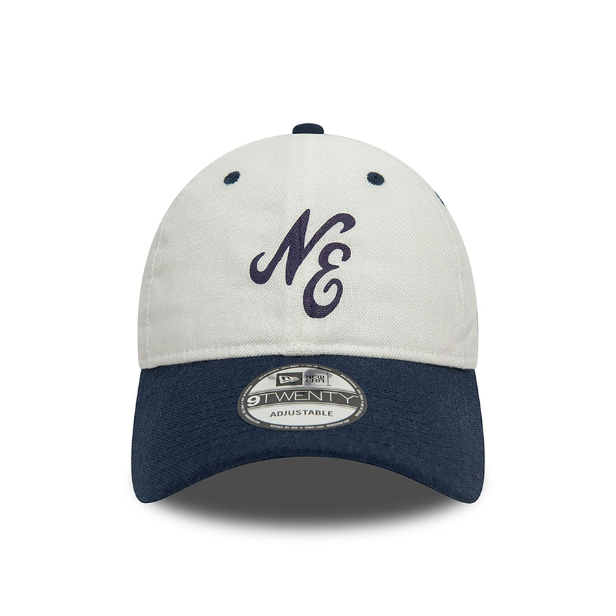 New Era 9TWENTY Linen Script White/Blue Cap