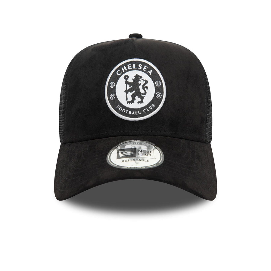 Chelsea FC 9FORTY E-Frame Suede Black Trucker Cap