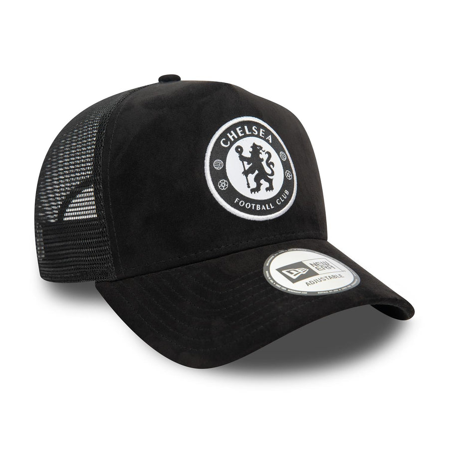 Chelsea FC 9FORTY E-Frame Suede Black Trucker Cap