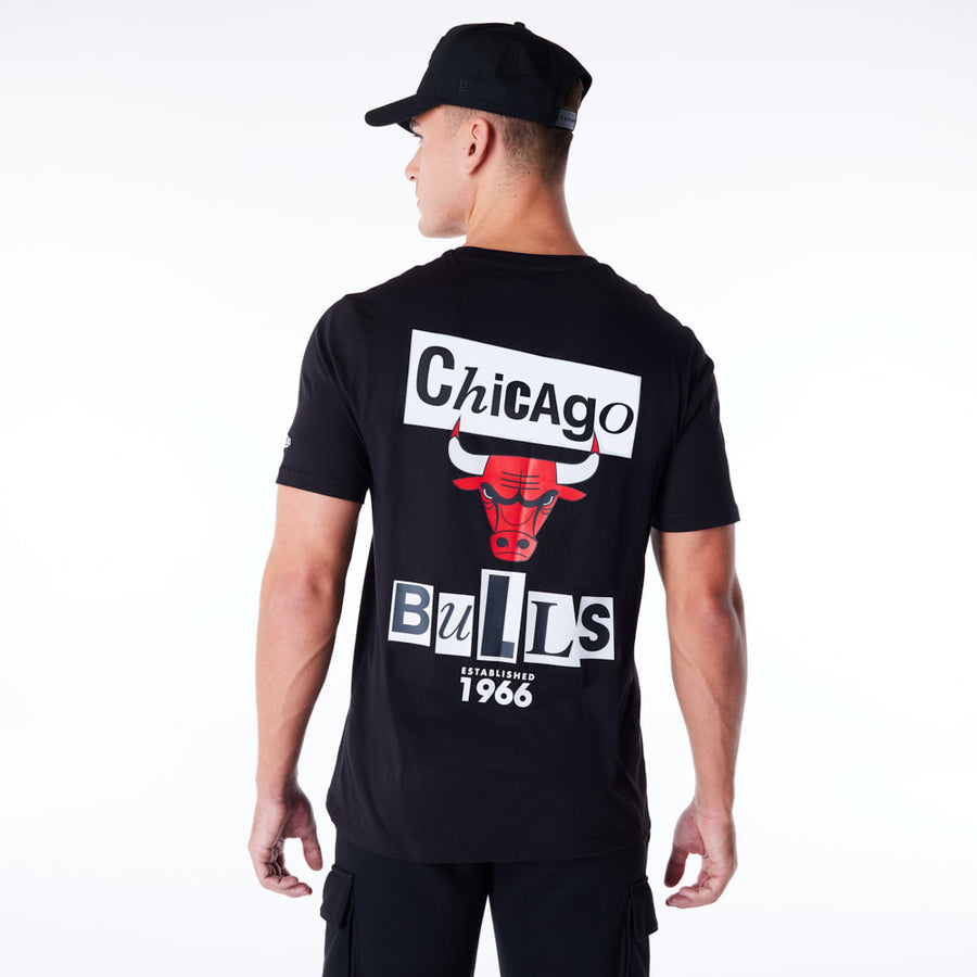 Chicago Bulls Newspaper Graphic Black Tee