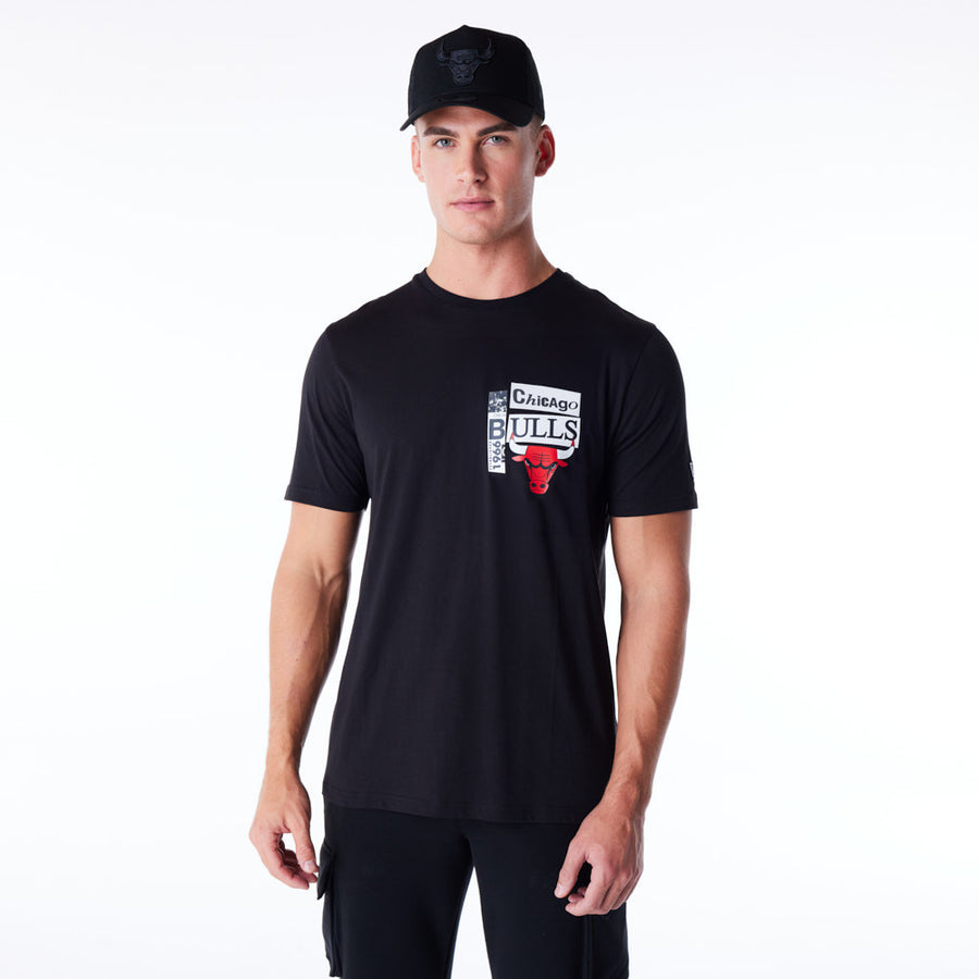 Chicago Bulls Newspaper Graphic Black Tee