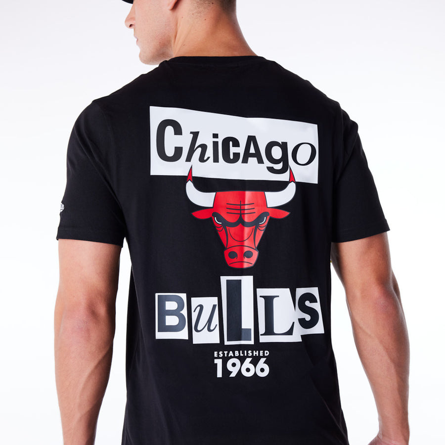 Chicago Bulls Newspaper Graphic Black Tee